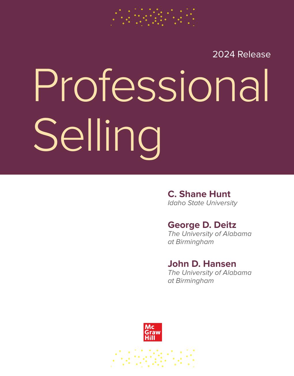 Preview page 2 of ISE Professional Selling Evergreen Release 2024 Release By George Deitz