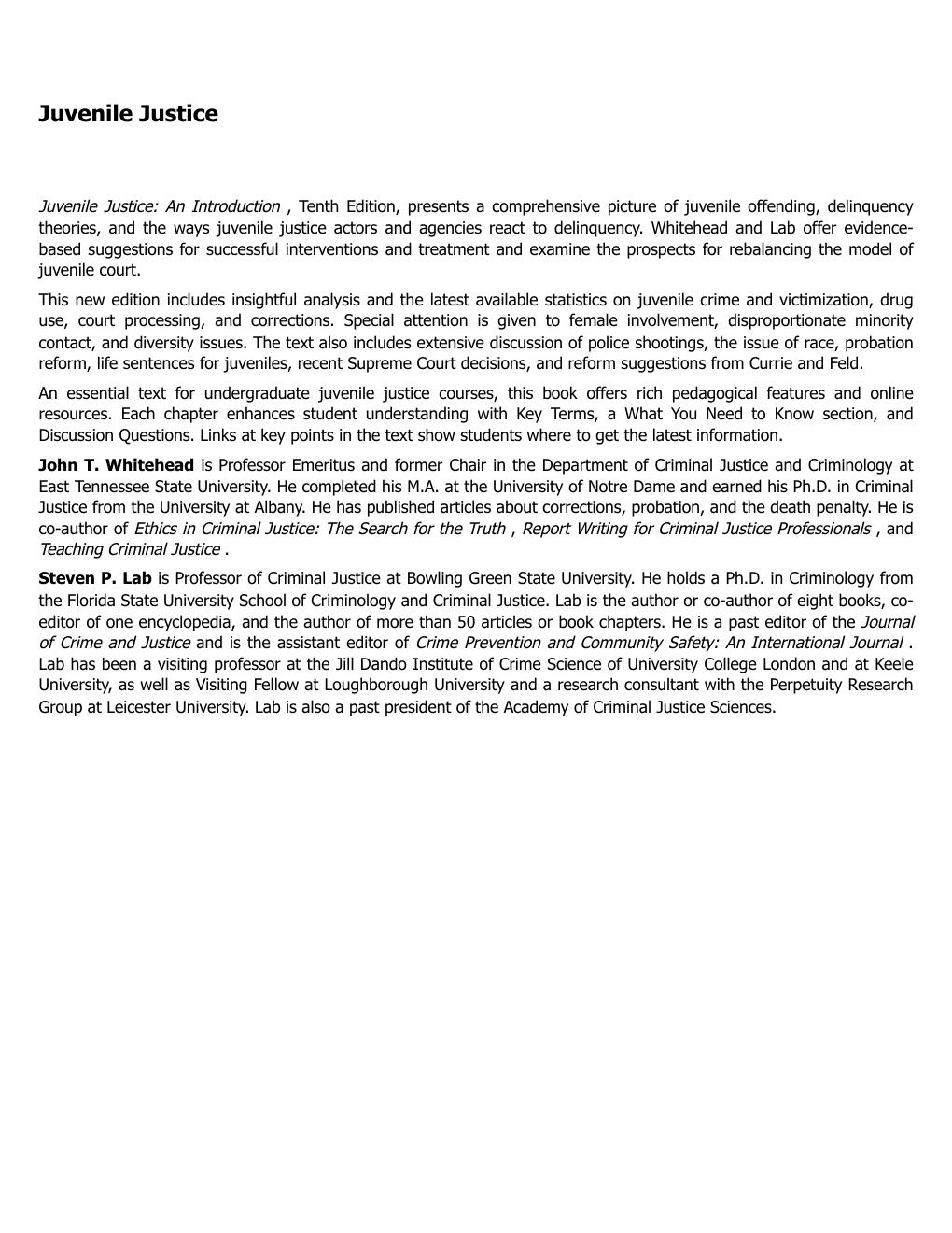 Preview page 4 of Juvenile Justice An Introduction 10th Edition By John Whitehead, Steven Lab