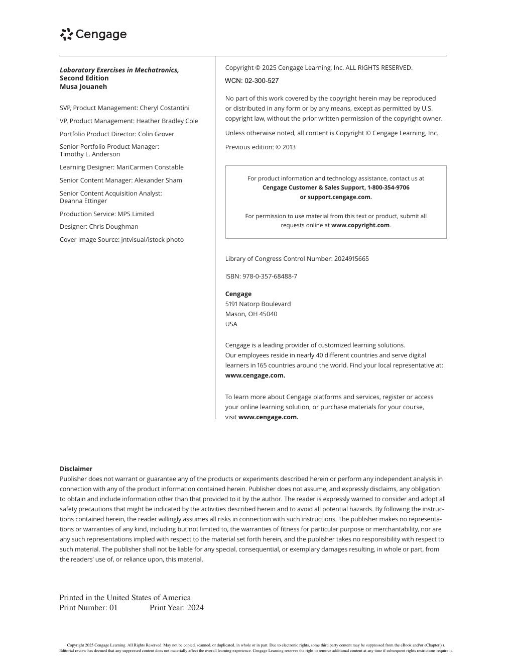 Preview page 4 of Laboratory Exercises in Mechatronics 2nd Edition By Musa Jouaneh