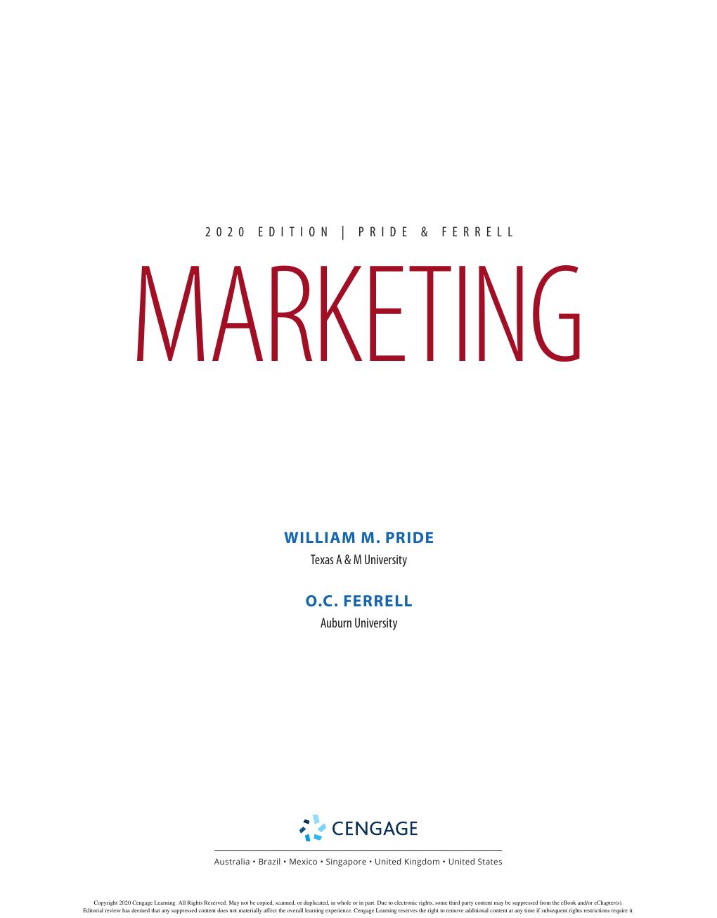 Preview page 2 of Marketing 20th Edition By William Pride, Ferrell