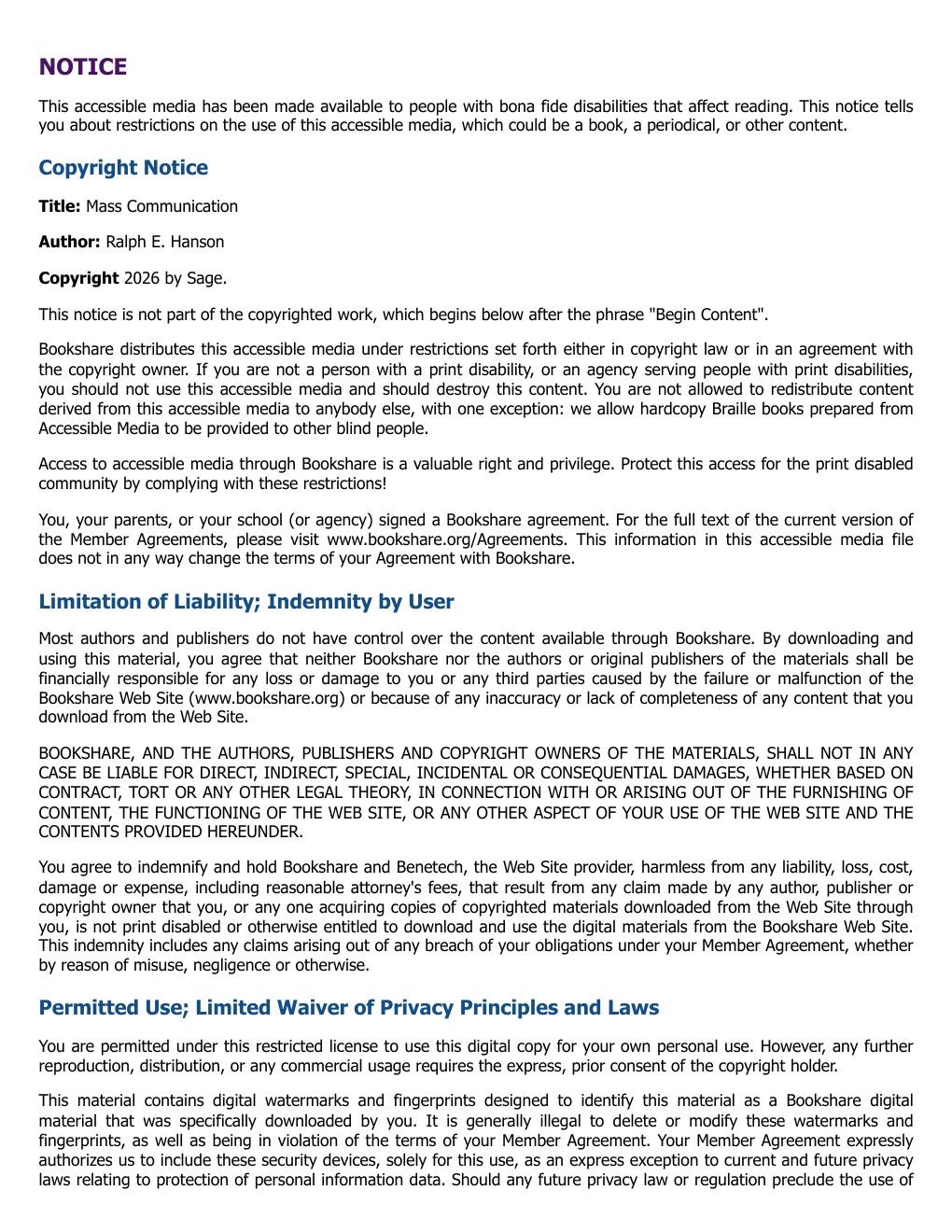 Preview page 4 of Mass Communication Living in a Media World 9th Edition By Ralph E. Hanson