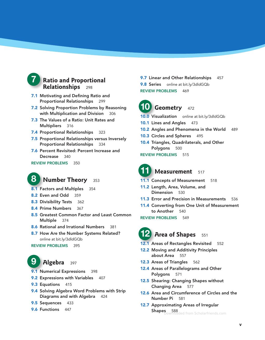 Preview page 6 of Mathematics for Elementary and Middle School Teachers 6th Edition By Sybilla Beckmann