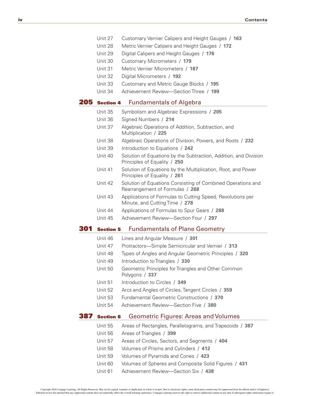 Preview page 6 of Mathematics for Machine Technology International Edition 9th Edition By John Peterson, Robert Smith, Kathleen McGarry