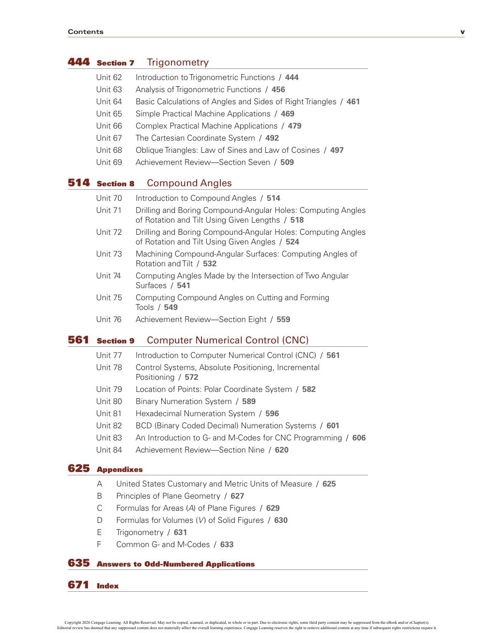 Preview page 7 of Mathematics for Machine Technology International Edition 9th Edition By John Peterson, Robert Smith, Kathleen McGarry