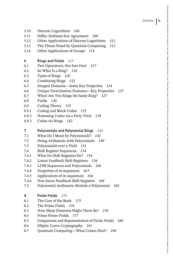 Preview page 9 of Mathematics for the Digital Systems Engineer 1st Edition By Chris J. Mitchell