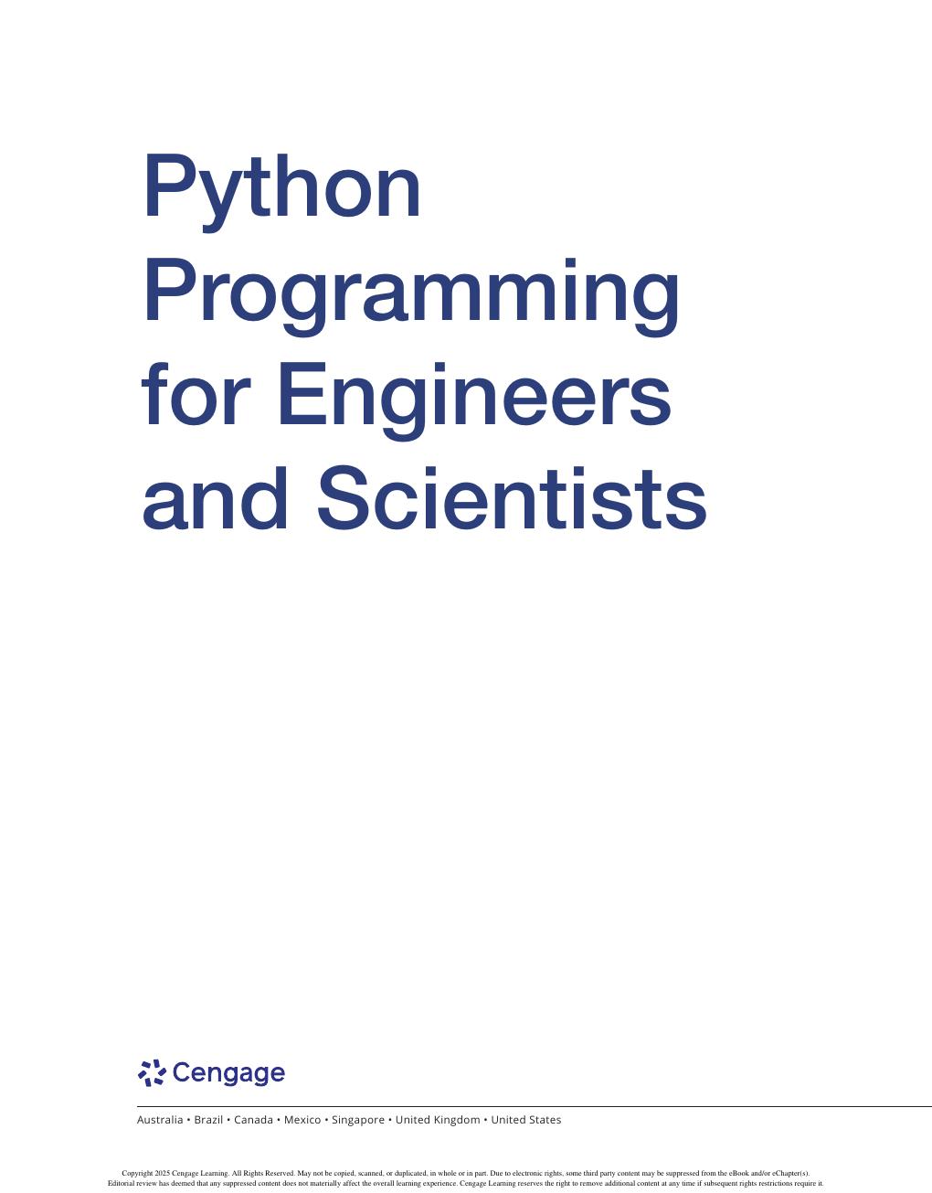 Preview page 2 of Python Programming for Engineers and Scientists 1st Edition By Cengage
