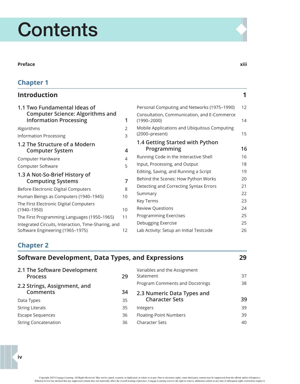 Preview page 6 of Python Programming for Engineers and Scientists 1st Edition By Cengage