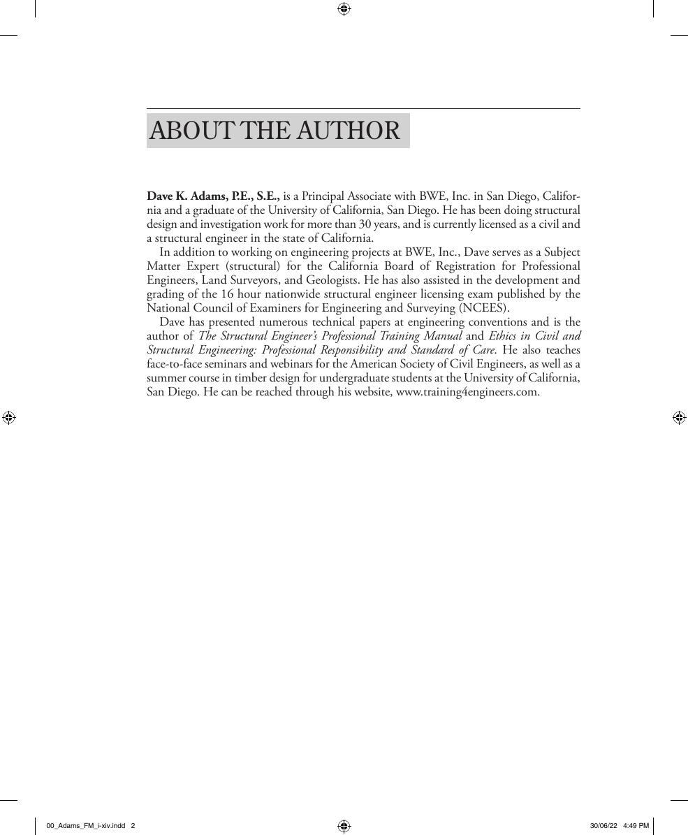 Preview page 4 of Structural Engineering SE Exam Guide Breadth and Depth 2nd Edition By Dave Adams