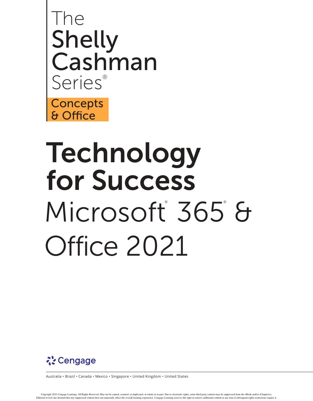 Preview page 2 of Technology for Success Microsoft® 365® & Office® 2021 1st Edition By Sandra Cable