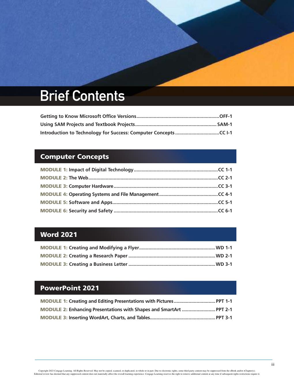 Preview page 5 of Technology for Success Microsoft® 365® & Office® 2021 1st Edition By Sandra Cable