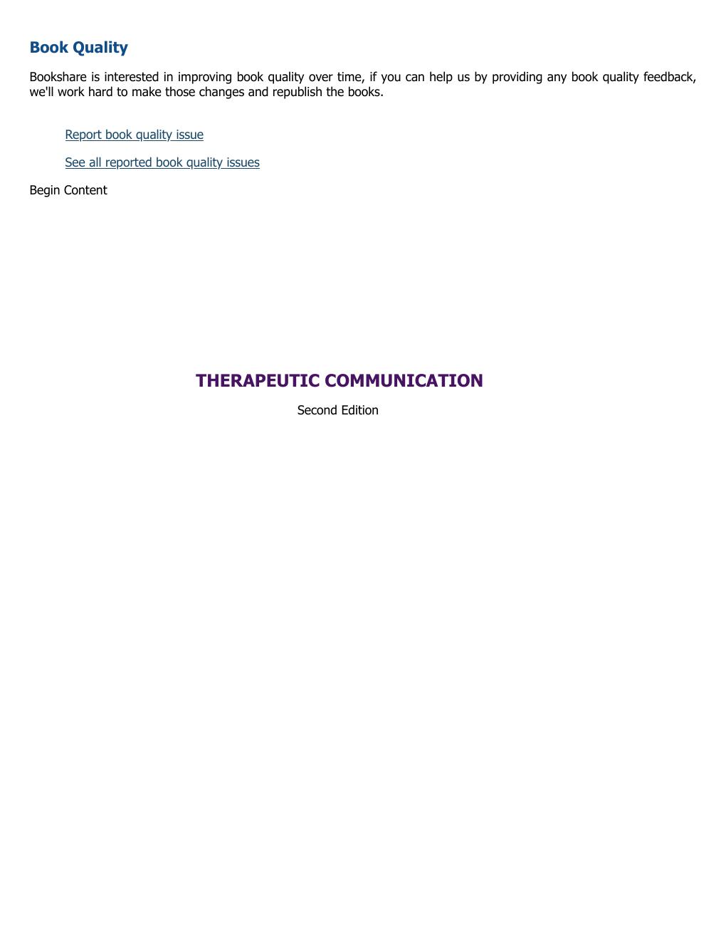 Preview page 5 of Therapeutic Communication Developing Professional Skills 2nd Edition By Herschel Knapp