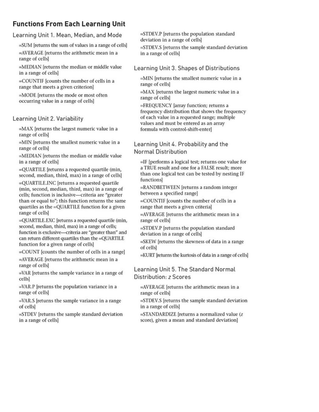 Preview page 4 of Core Statistical Concepts With Excel An Interactive Modular Approach 1st Edition By Gregory J. Privitera, Darryl J. Maye