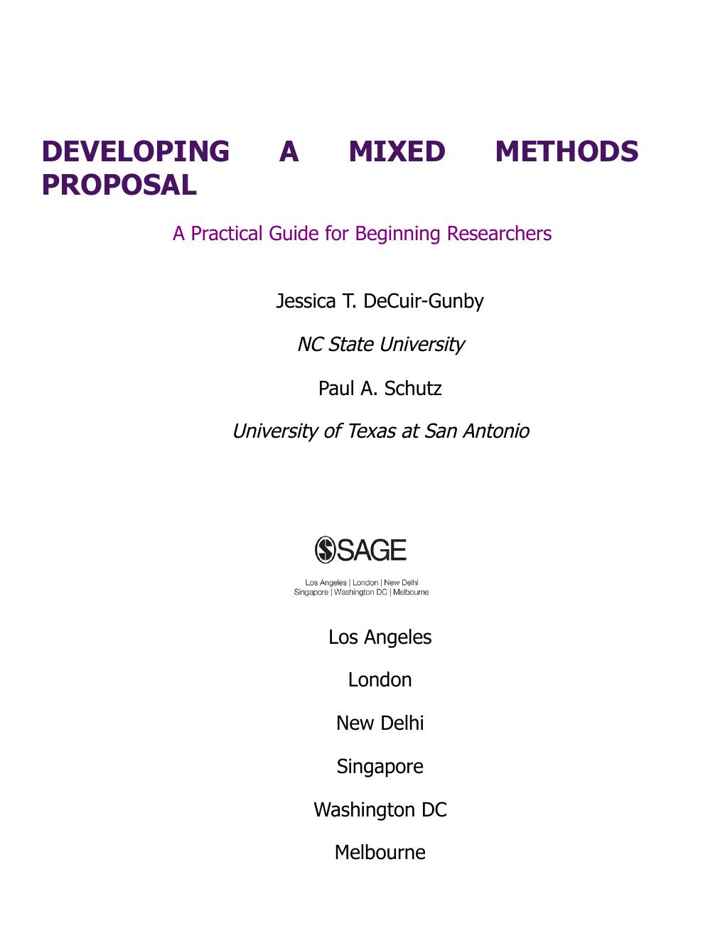 Preview page 3 of Developing a Mixed Methods Proposal A Practical Guide for Beginning Researchers By Jessica DeCuir-Gunby, Paul A. Schutz