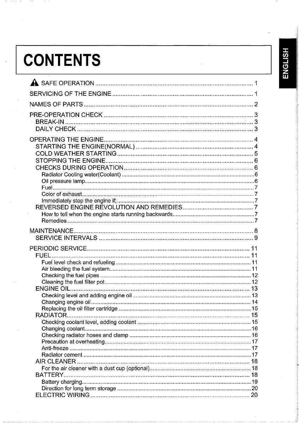 Preview page 3 of Kubota Diesel Engine Z482-E Z602-E D662-E D722-E D782-E D902-E Operator Manual