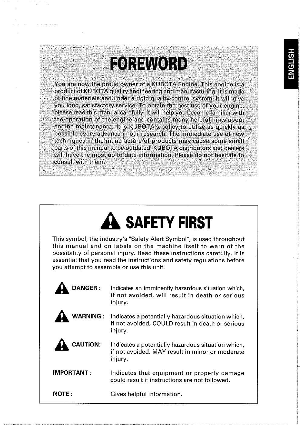Preview page 5 of Kubota Diesel Engine Z482-E Z602-E D662-E D722-E D782-E D902-E Operator Manual
