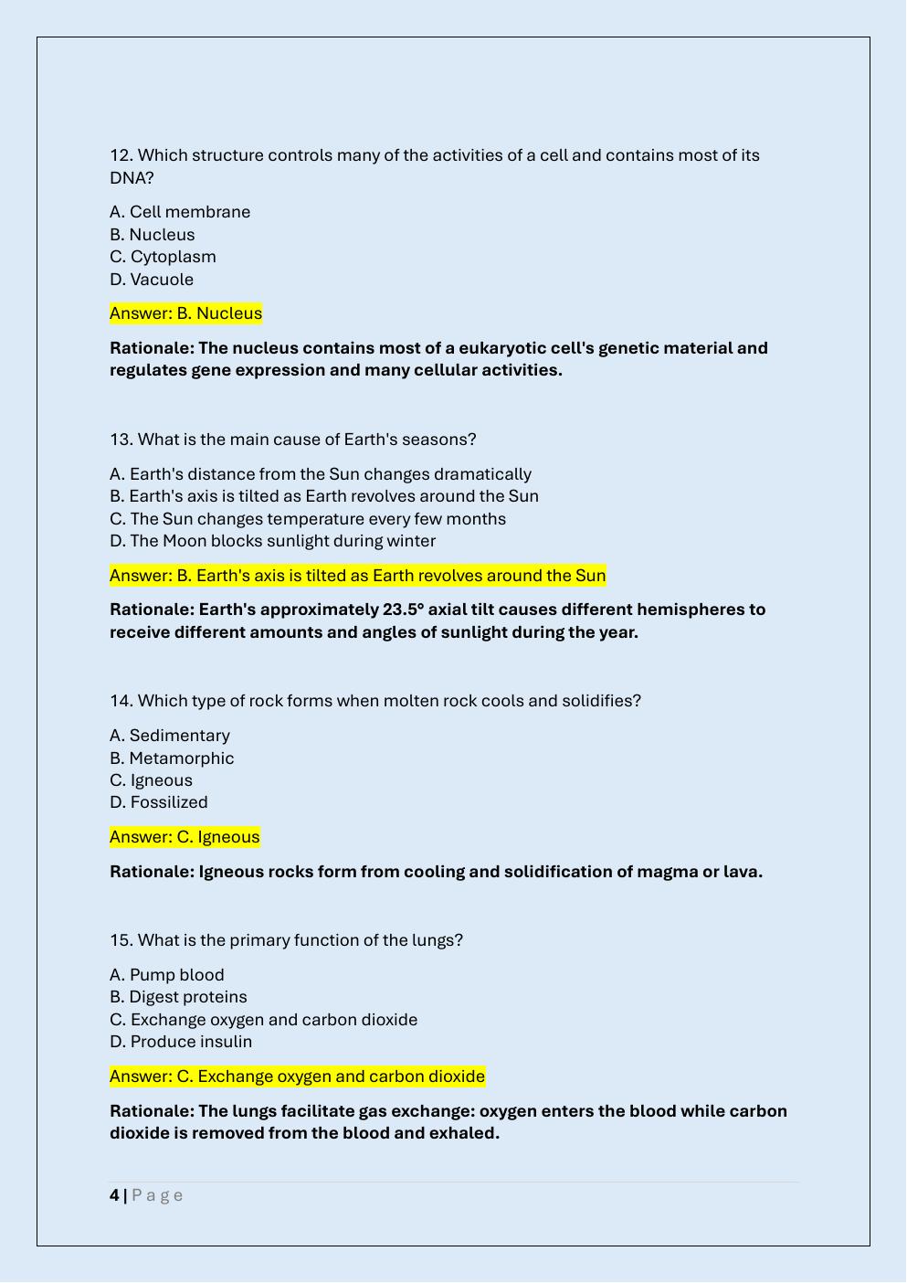 Preview page 4 of PICAT 119 EXAM TEST
