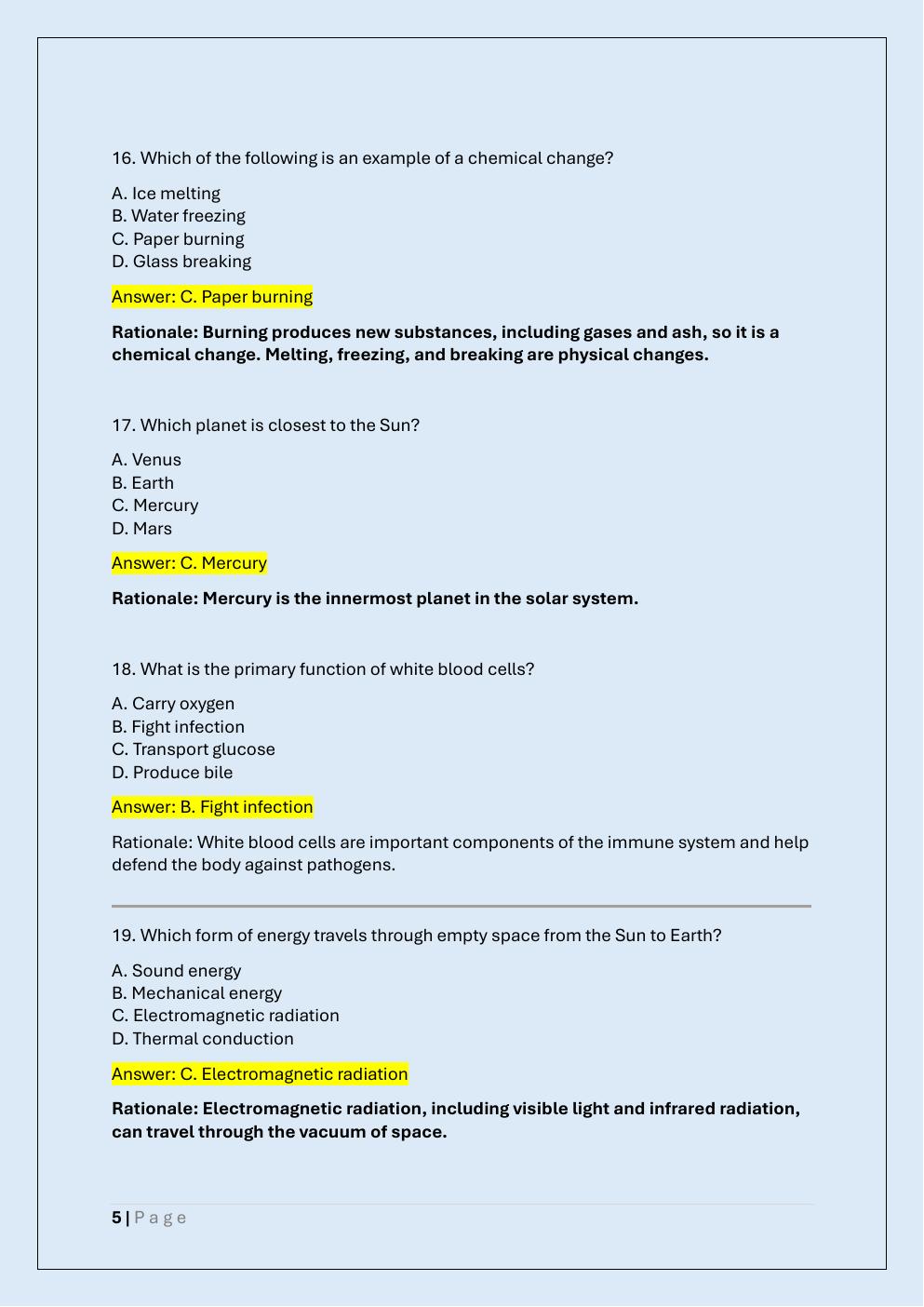 Preview page 5 of PICAT 119 EXAM TEST