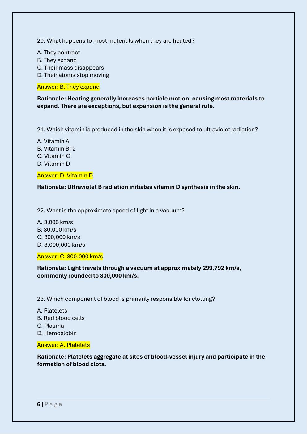 Preview page 6 of PICAT 119 EXAM TEST