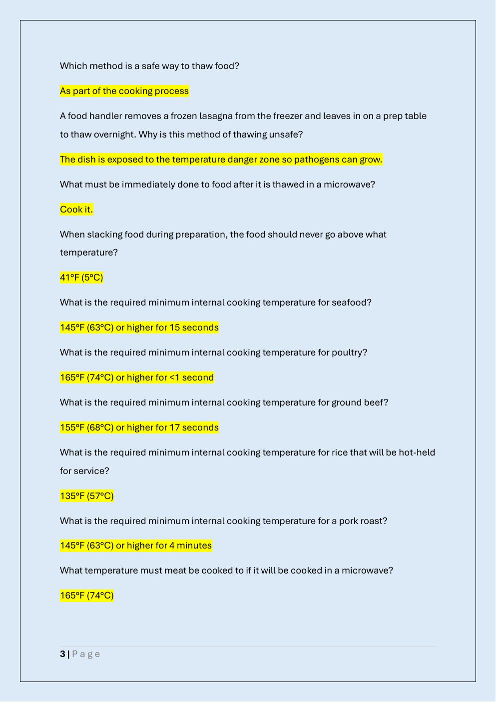Preview page 3 of SERVSAFE MANAGER EXAM