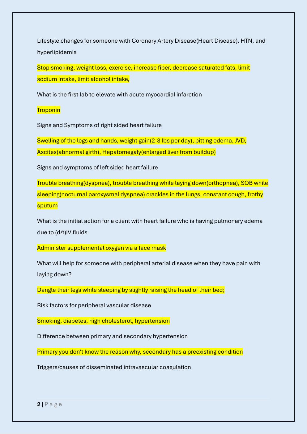 Preview page 2 of NUR 176 EXAM 3