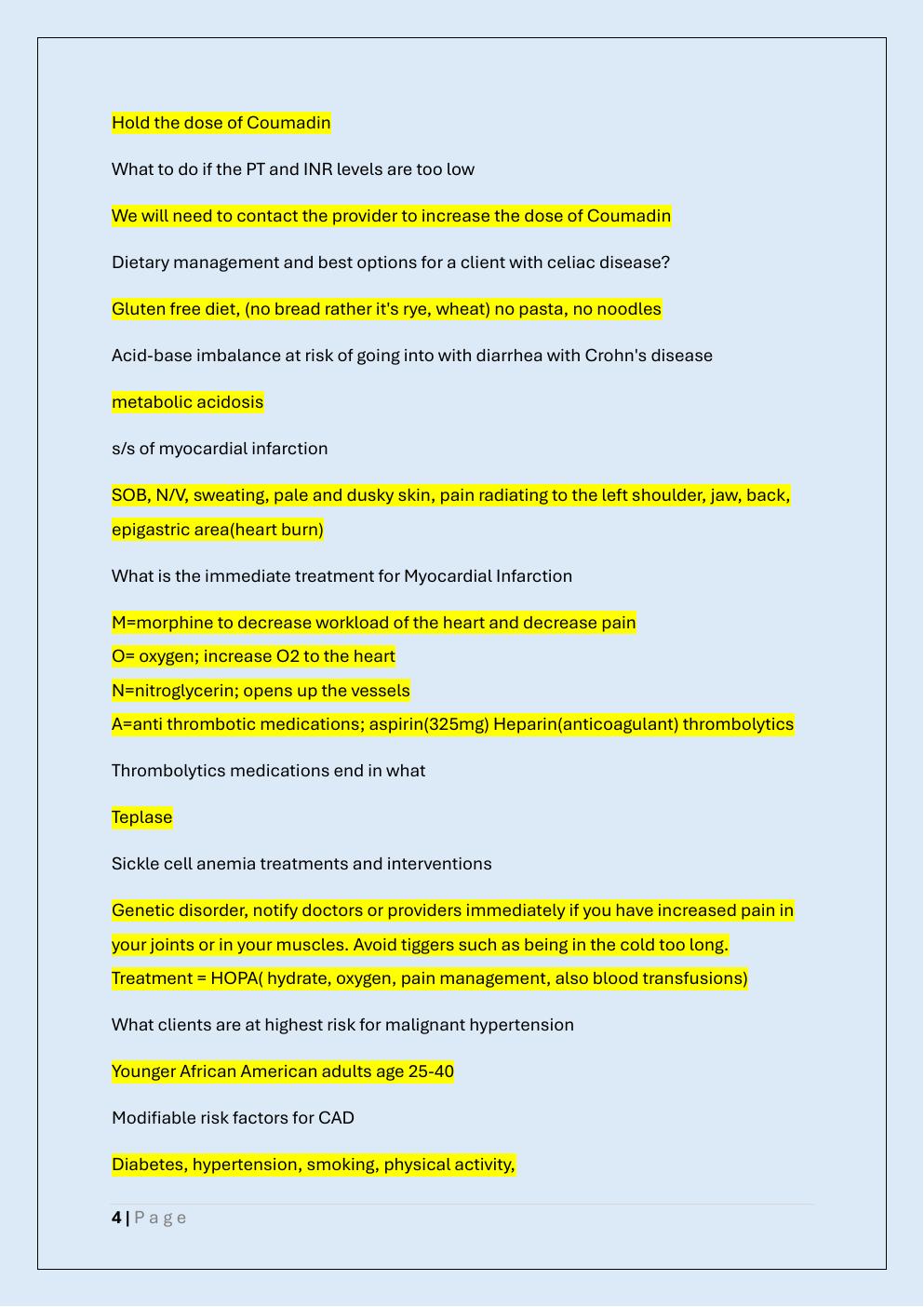 Preview page 4 of NUR 176 EXAM 3