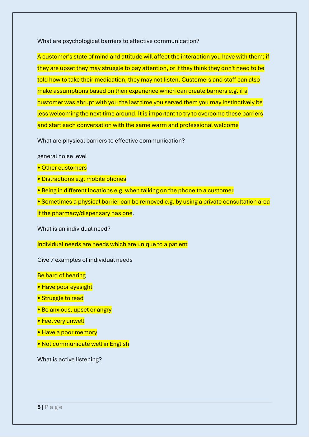Preview page 5 of BUTTERCUPS MODULE 1 EXAM