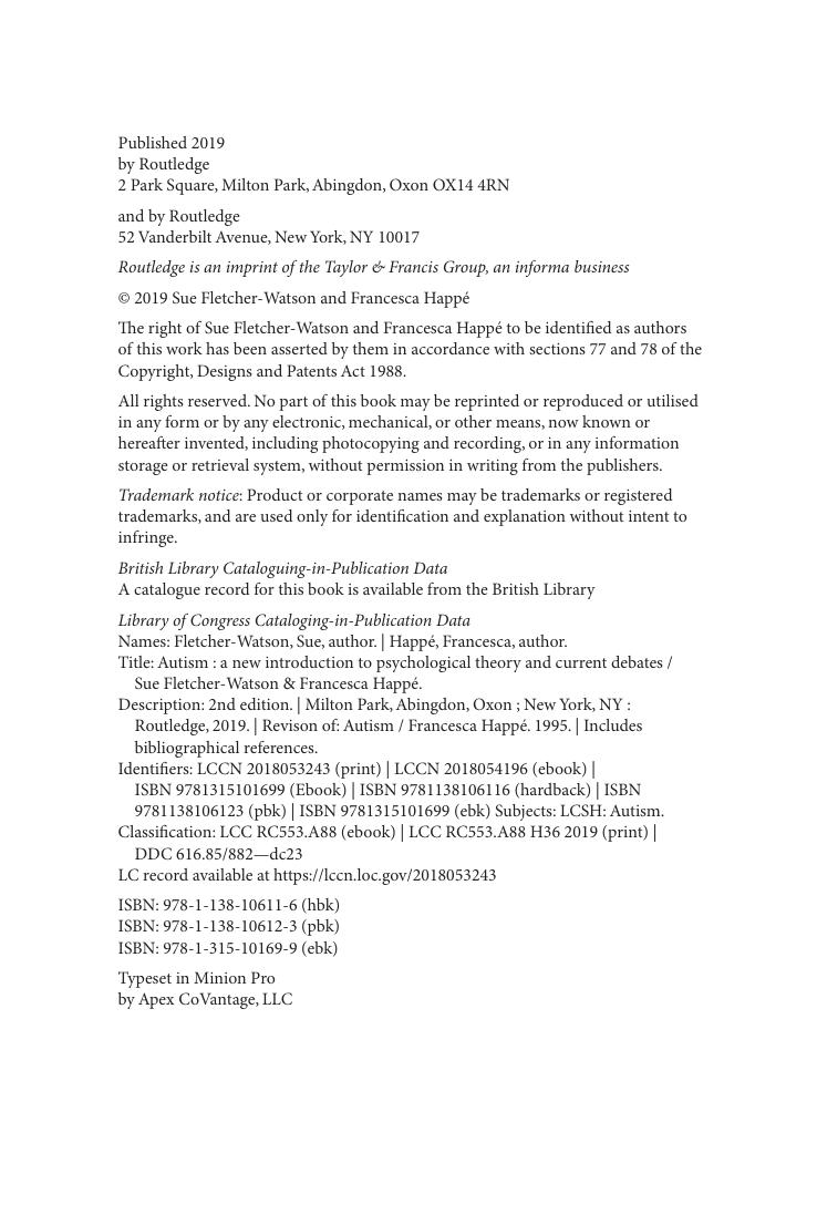 Preview page 7 of Autism By Fletcher-Watson, Sue,, Happé, Francesca