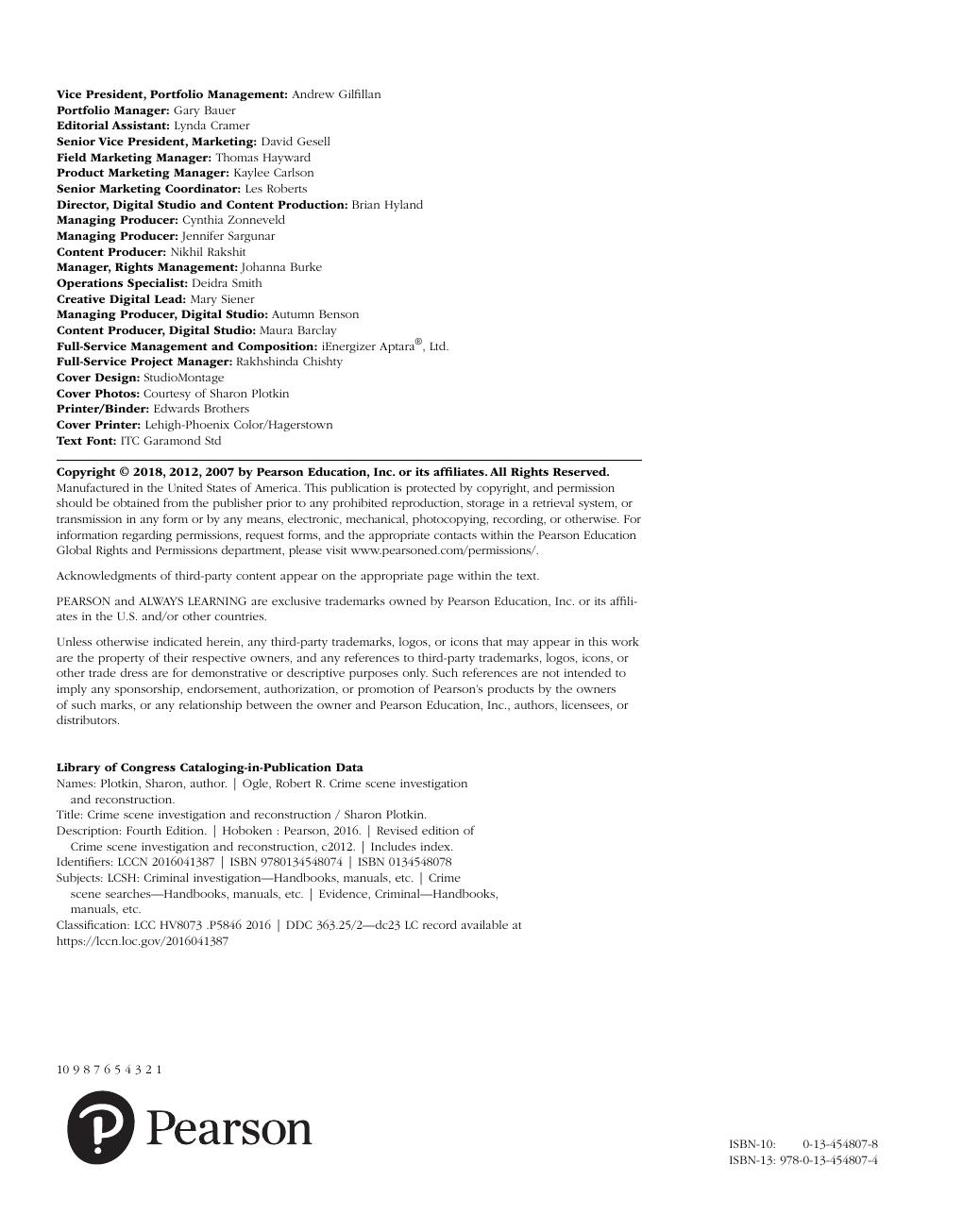 Preview page 3 of Crime Scene Investigation and Reconstruction 4th Edition By Robert R. Ogle, Sharon Plotkin