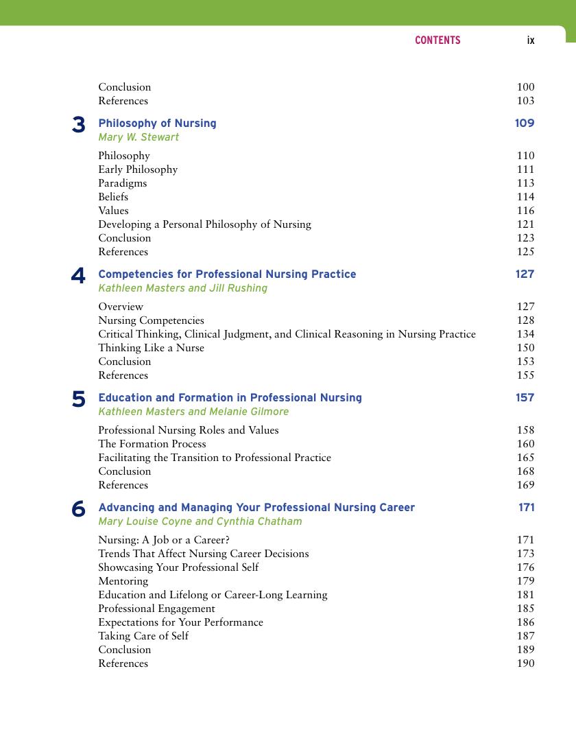 Preview page 10 of Role Development in Professional Nursing Practice 6th Edition By Kathleen Masters