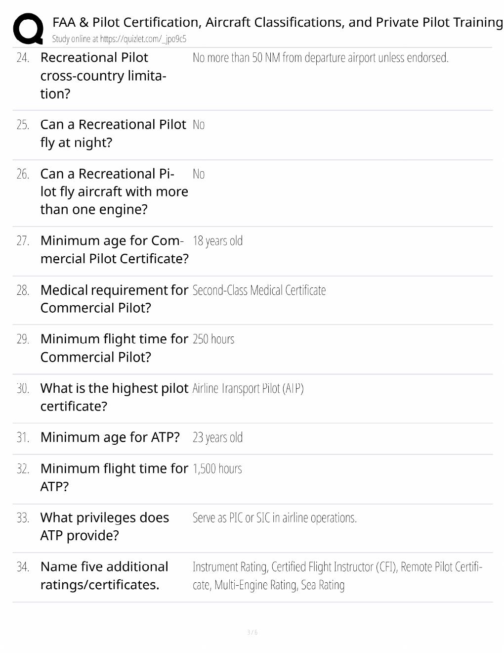 Preview page 3 of FAA Pilot Certification / Aircraft Classifications / 2026 Update / Score 100% / Exam Prep Study Guide