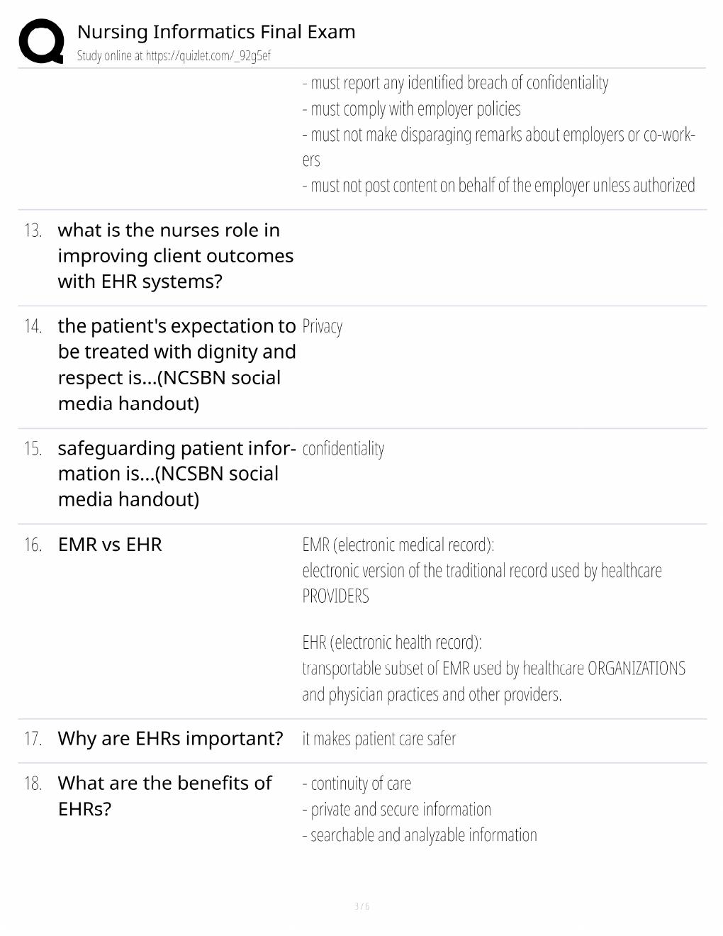 Preview page 3 of Nursing Informatics Final / Exam Prep & Questions / 2026 Update / Score 100% / Study Guide