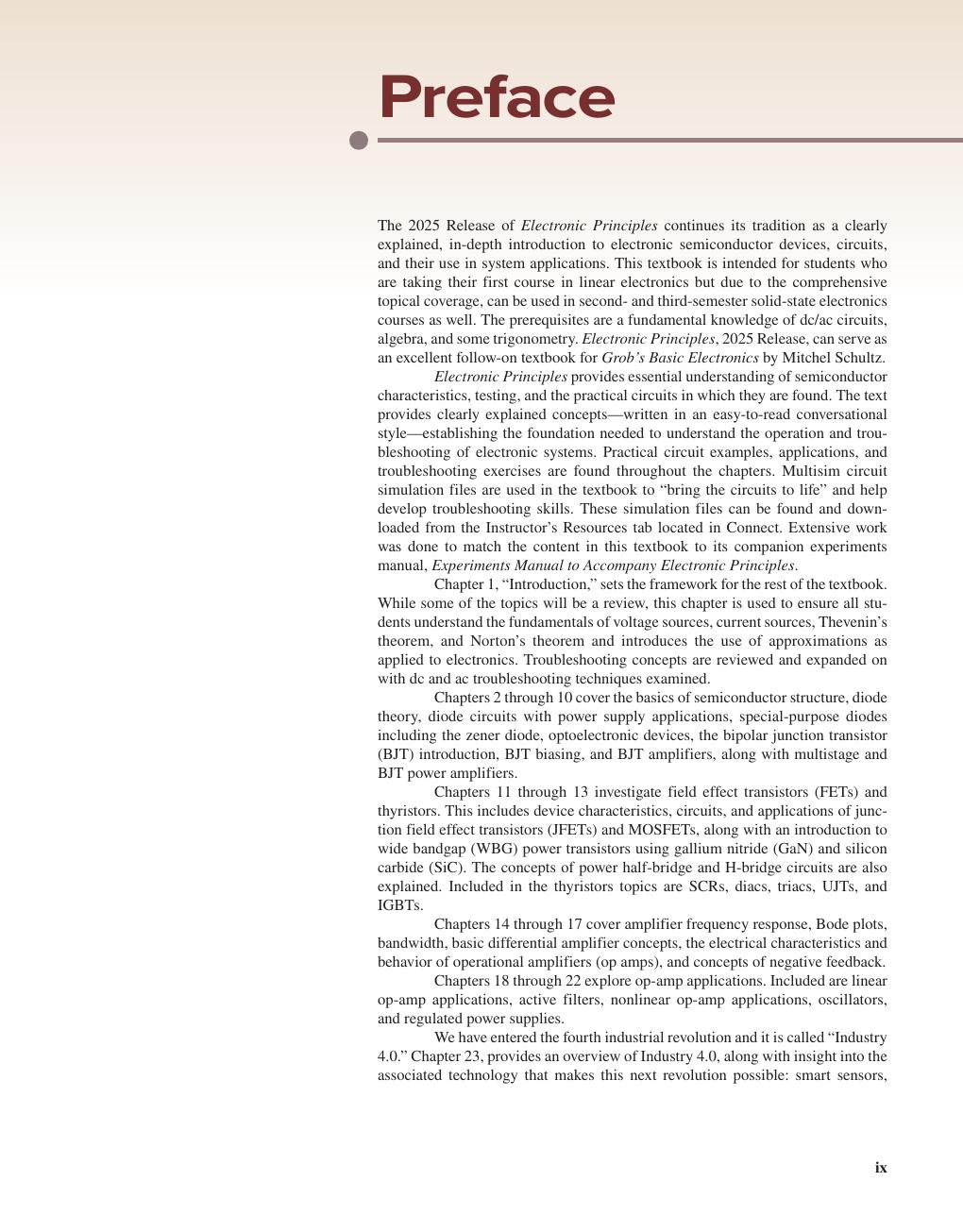 Preview page 10 of ISE Electronic Principles 2025 Release By Albert Malvino, David Bates, Patrick Hoppe