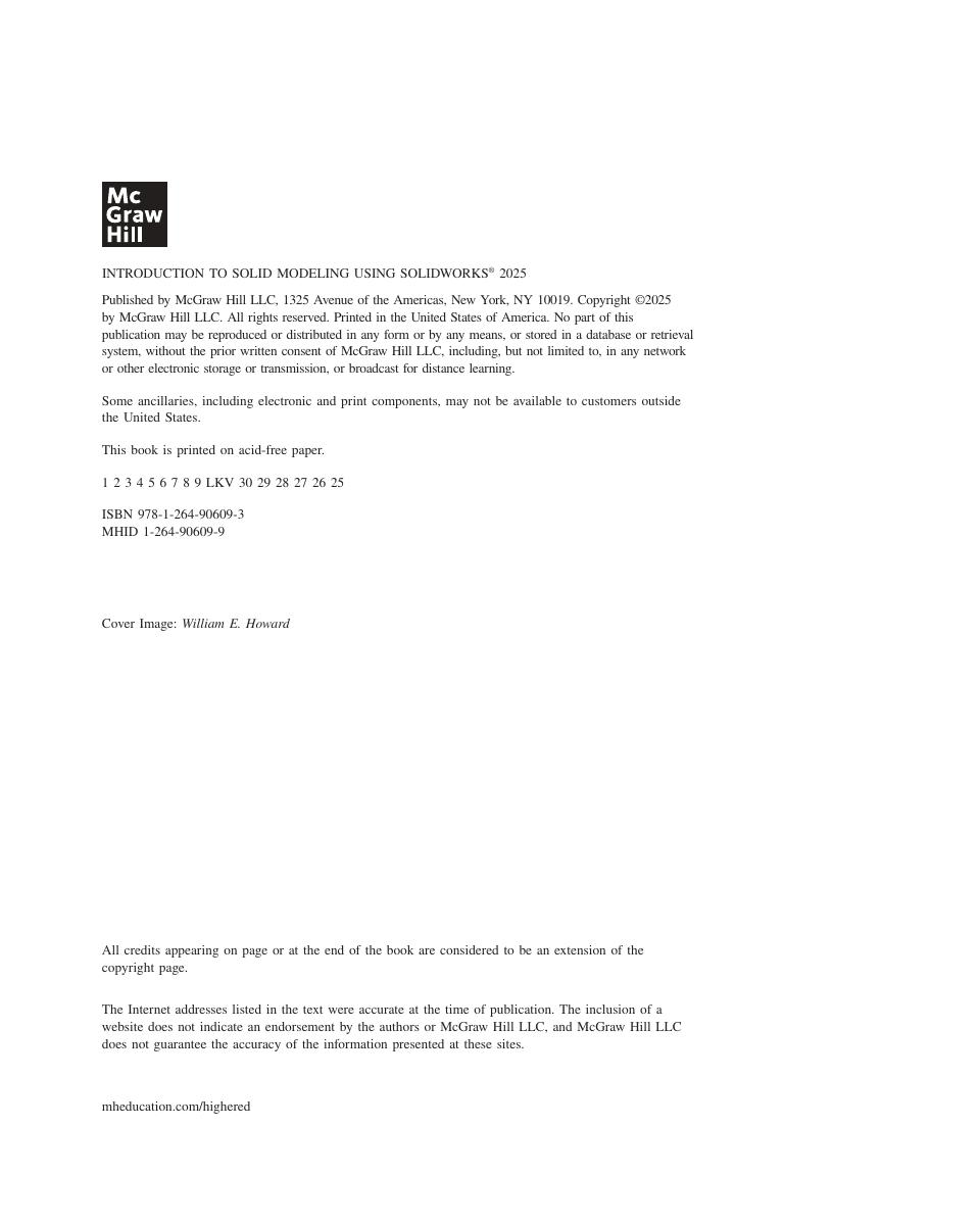 Preview page 4 of ISE Introduction to Solid Modeling Using SolidWorks 2025 Release By William Howard, Joseph Musto
