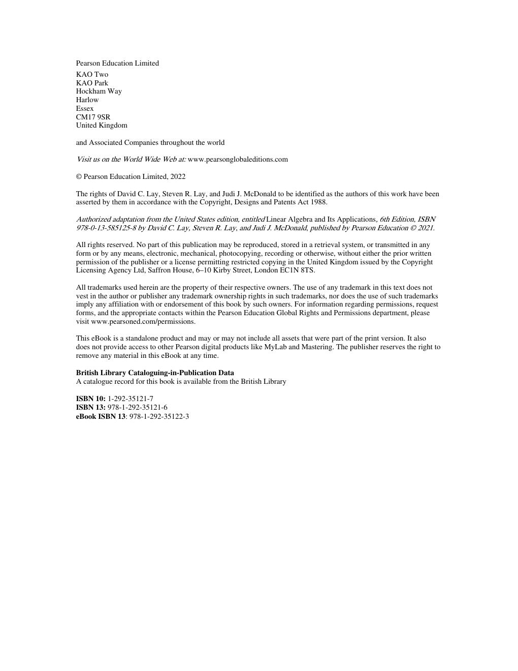Preview page 3 of Linear Algebra and Its Applications 6th Global Edition By David C. Lay, Steven R. Lay
