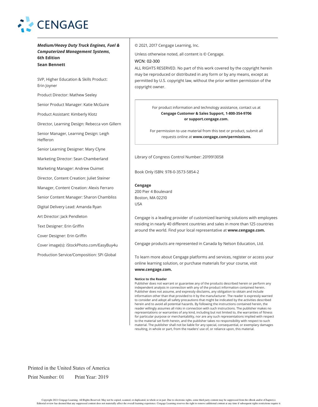 Preview page 4 of Medium Heavy Duty Truck Engines Fuel & Computerized 6th Edition By Sean Bennett