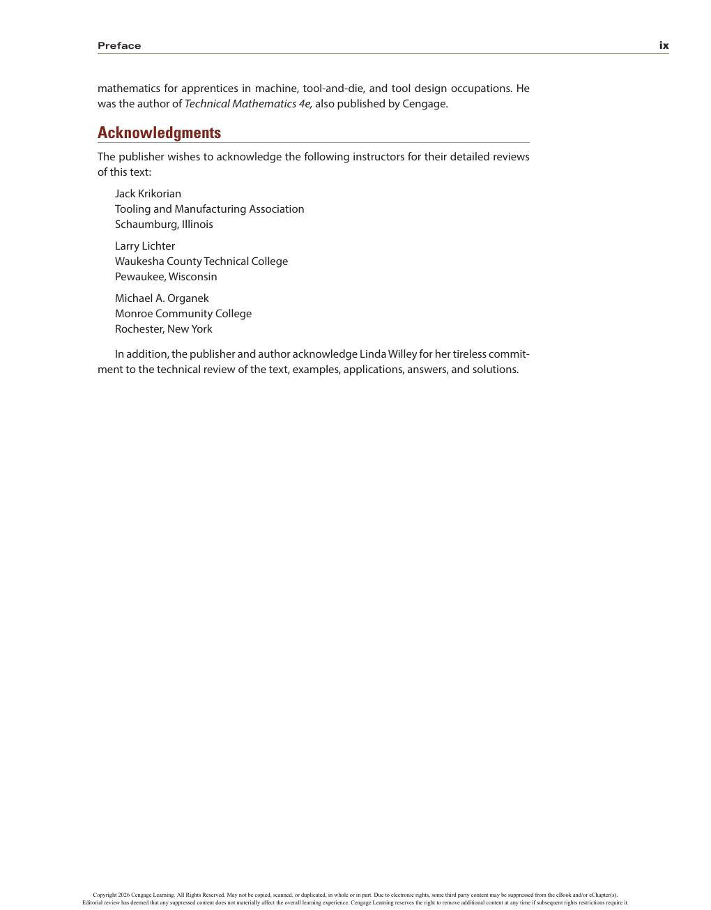 Preview page 10 of Mathematics for Machine Technology International Edition 9th Edition By John Peterson, Robert Smith, Kathleen McGarry