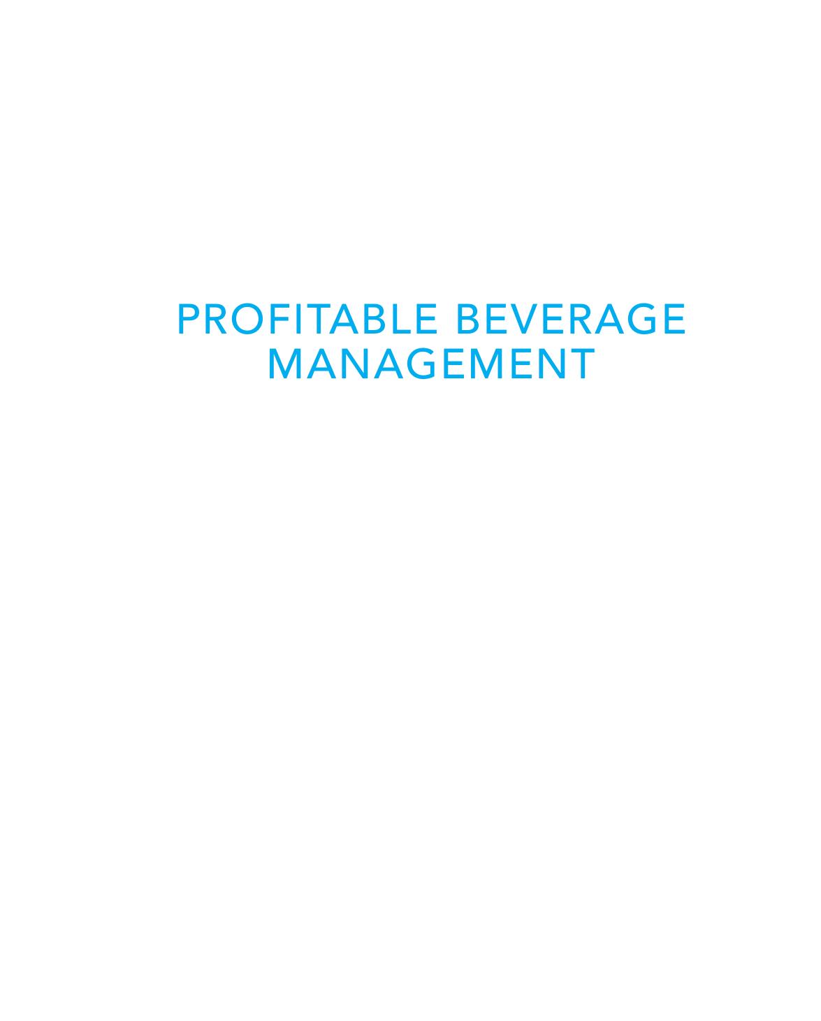 Preview page 2 of Profitable Beverage Management 1st Edition By John Drysdale