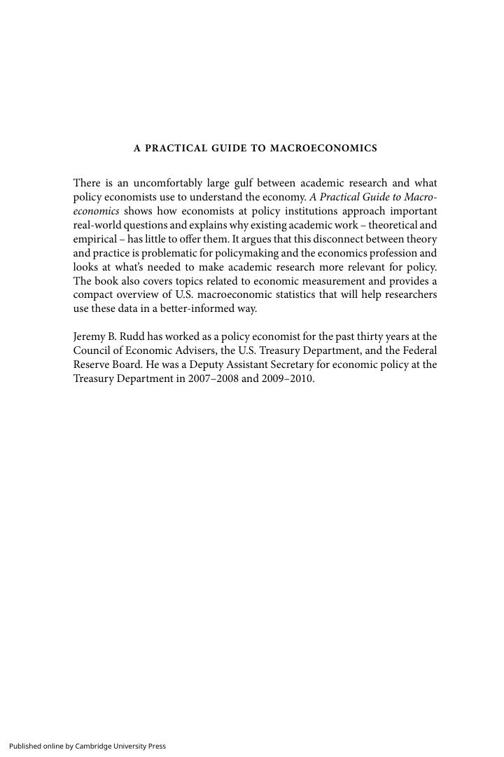 Preview page 2 of A Practical Guide to Macroeconomics By Jeremy B. Rudd