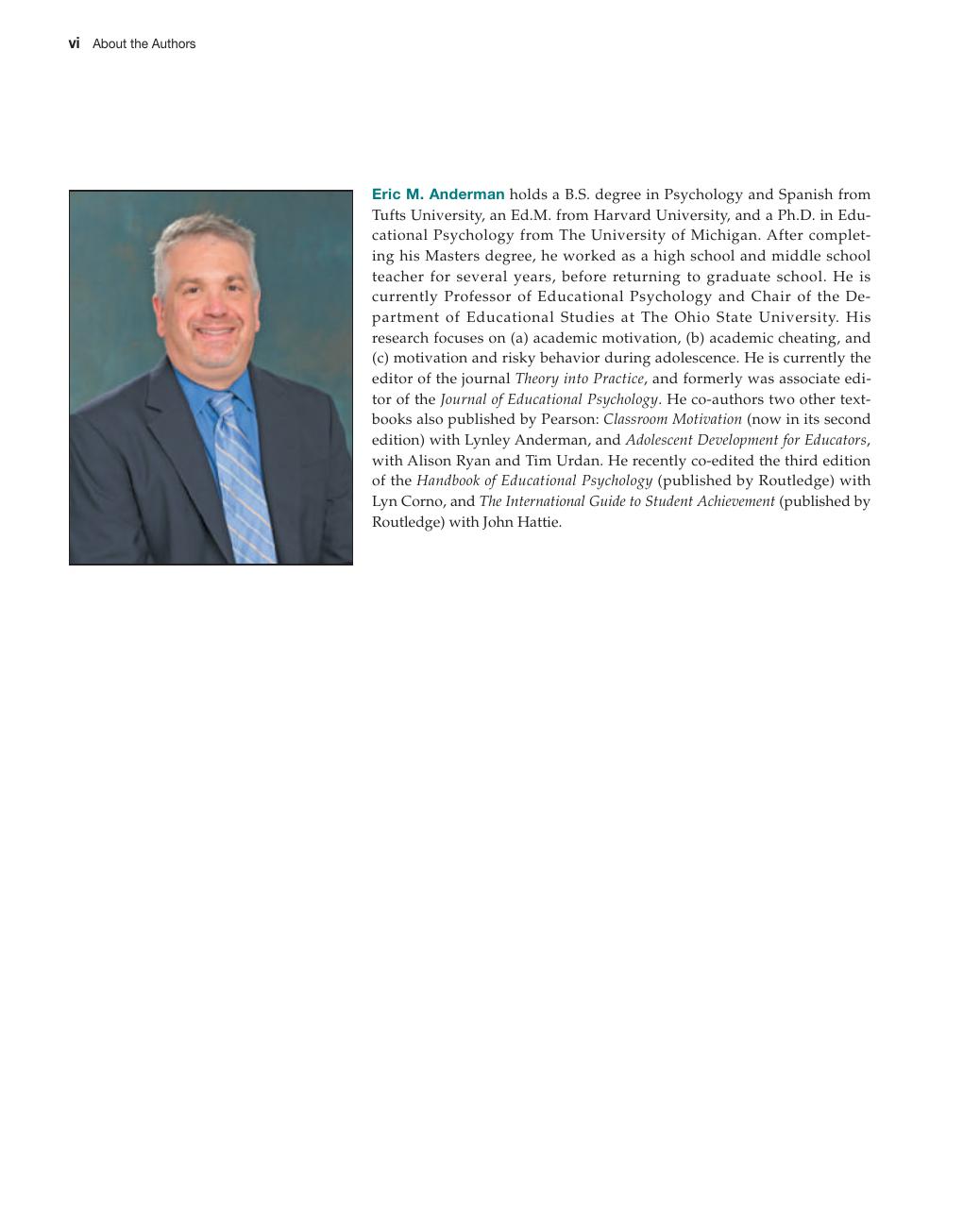 Preview page 6 of Educational Psychology 10th Edition By Jeanne Ormrod, Eric Anderman, Lynley Anderman