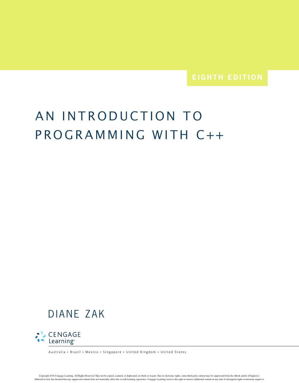 Preview page 4 of An Introduction to Programming with C++ 8th Edition By Diane Zak
