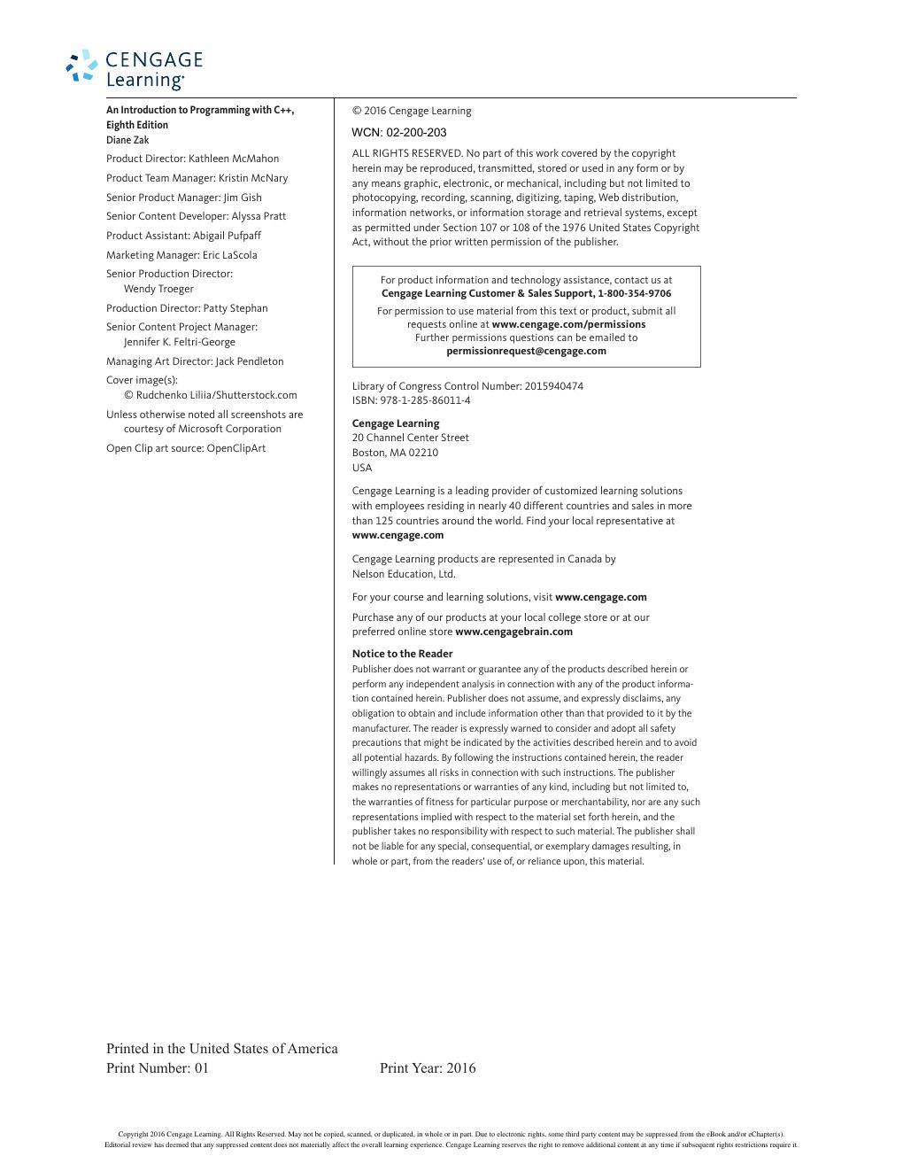 Preview page 6 of An Introduction to Programming with C++ 8th Edition By Diane Zak