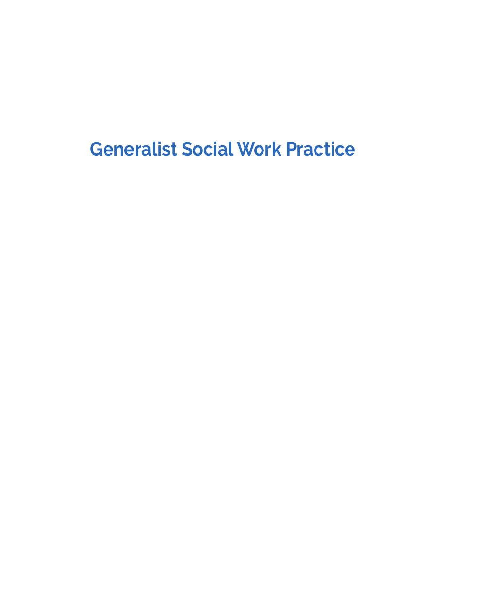 Preview page 2 of Generalist Social Work Practice 2nd Edition By Janice Gasker