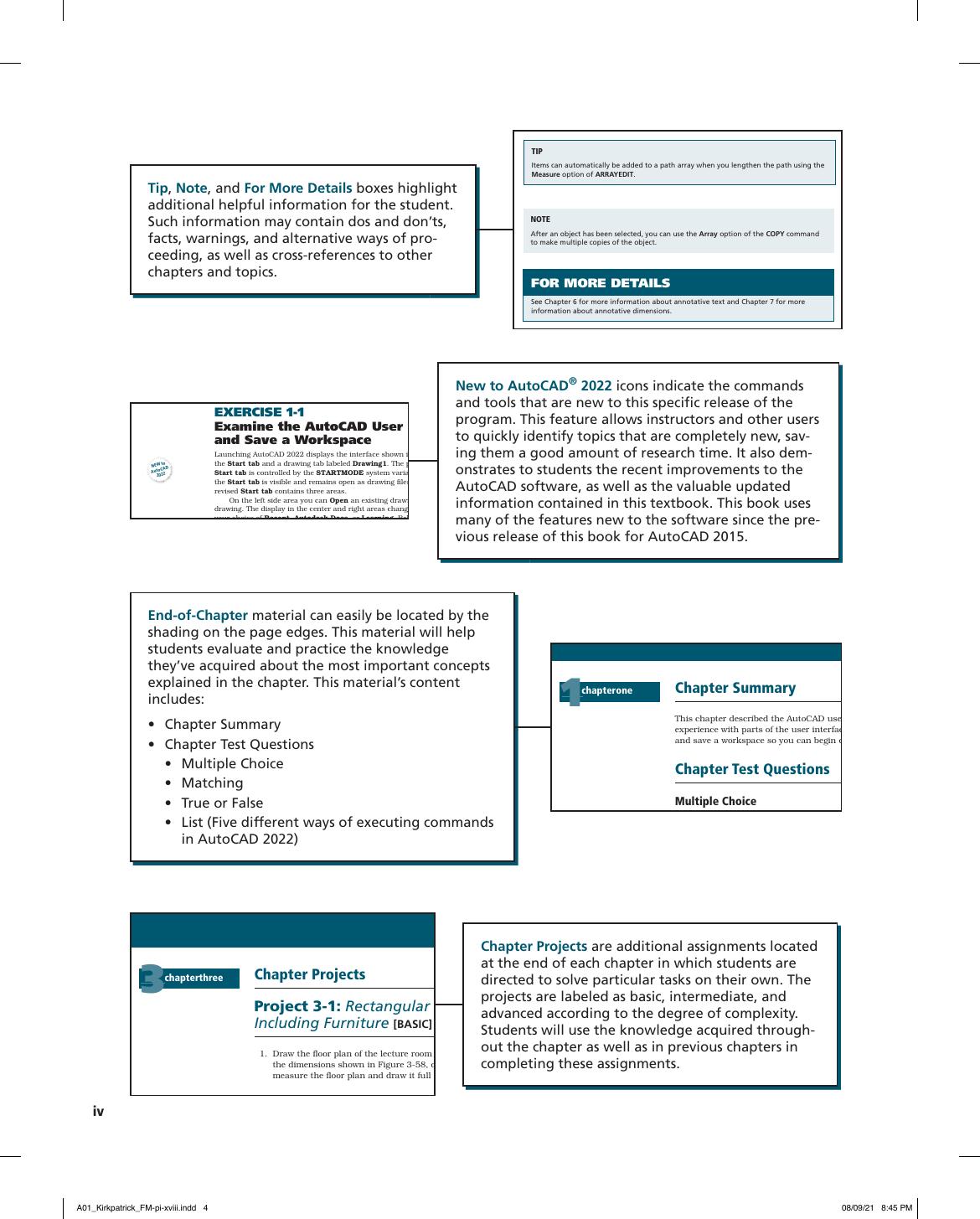 Preview page 5 of AutoCAD 2022 for Interior Design and Space Planning By Beverly Kirkpatrick, James Kirkpatrick