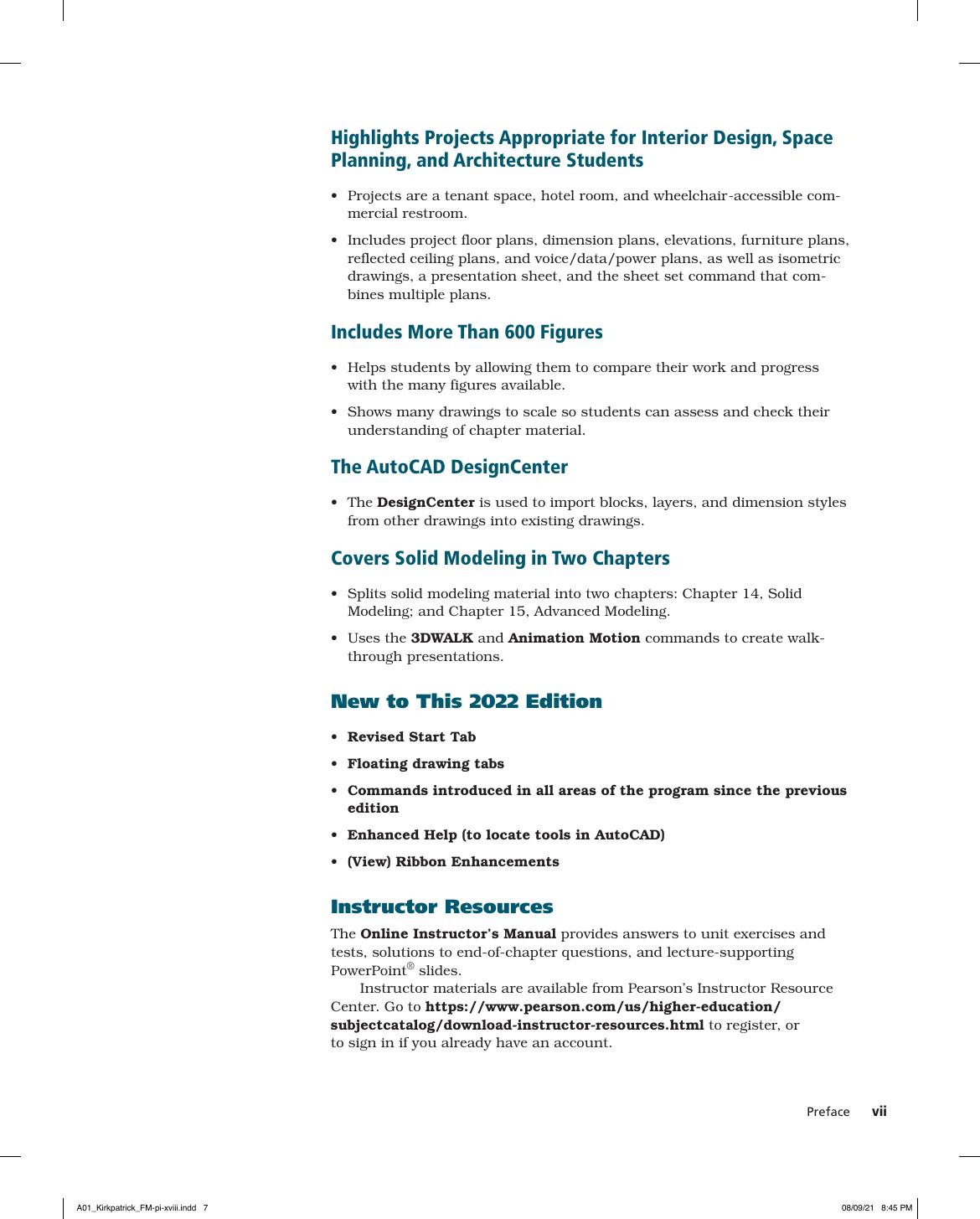 Preview page 8 of AutoCAD 2022 for Interior Design and Space Planning By Beverly Kirkpatrick, James Kirkpatrick