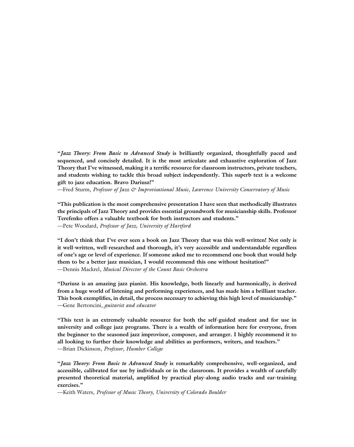 Preview page 4 of Jazz Theory From Basic to Advanced Study 2nd Edition By Dariusz Terefenko ISBN: 9781138235083
