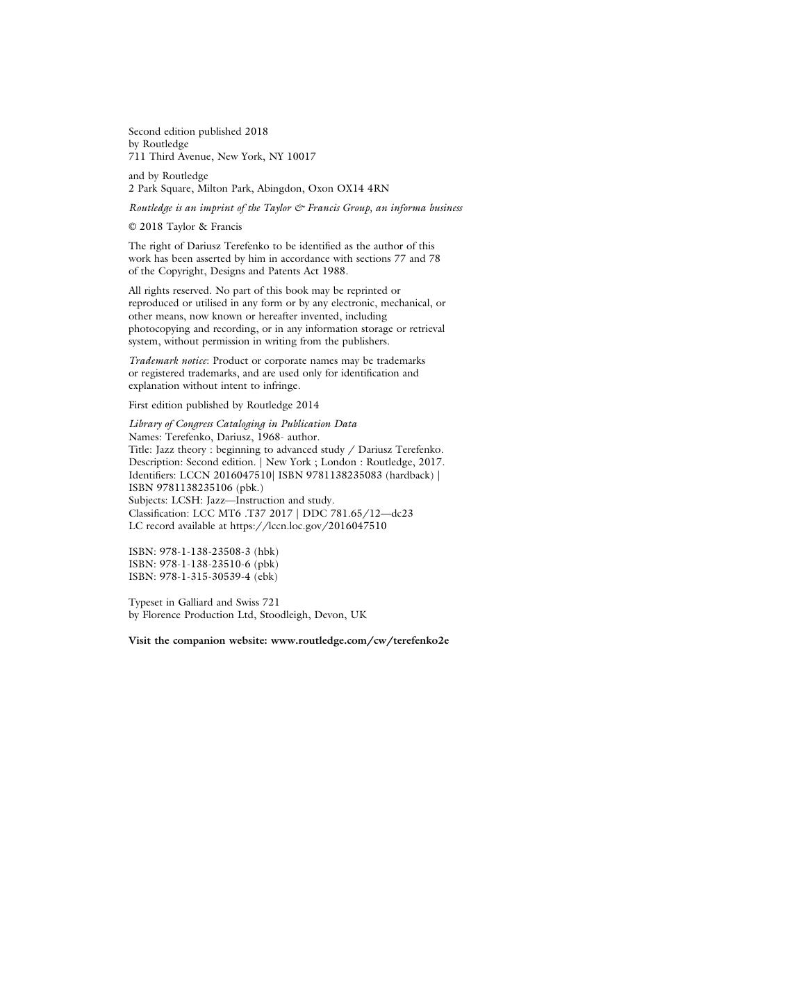 Preview page 5 of Jazz Theory From Basic to Advanced Study 2nd Edition By Dariusz Terefenko ISBN: 9781138235083