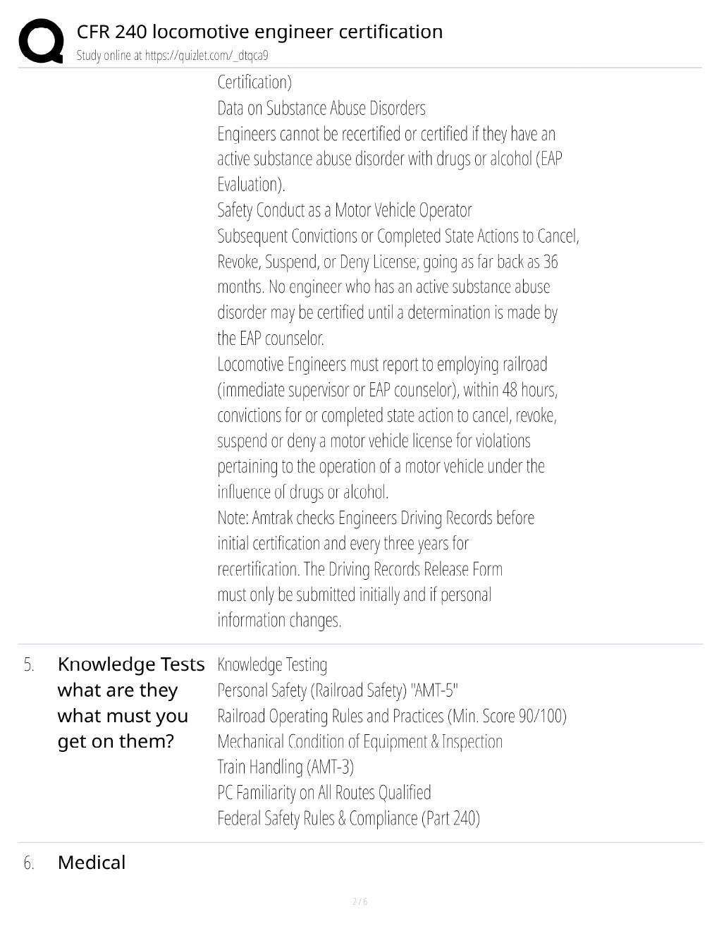 Preview page 2 of Locomotive Engineer Certification Study Guide / CFR 240 Exam Prep / Score 100% / 2025 Update