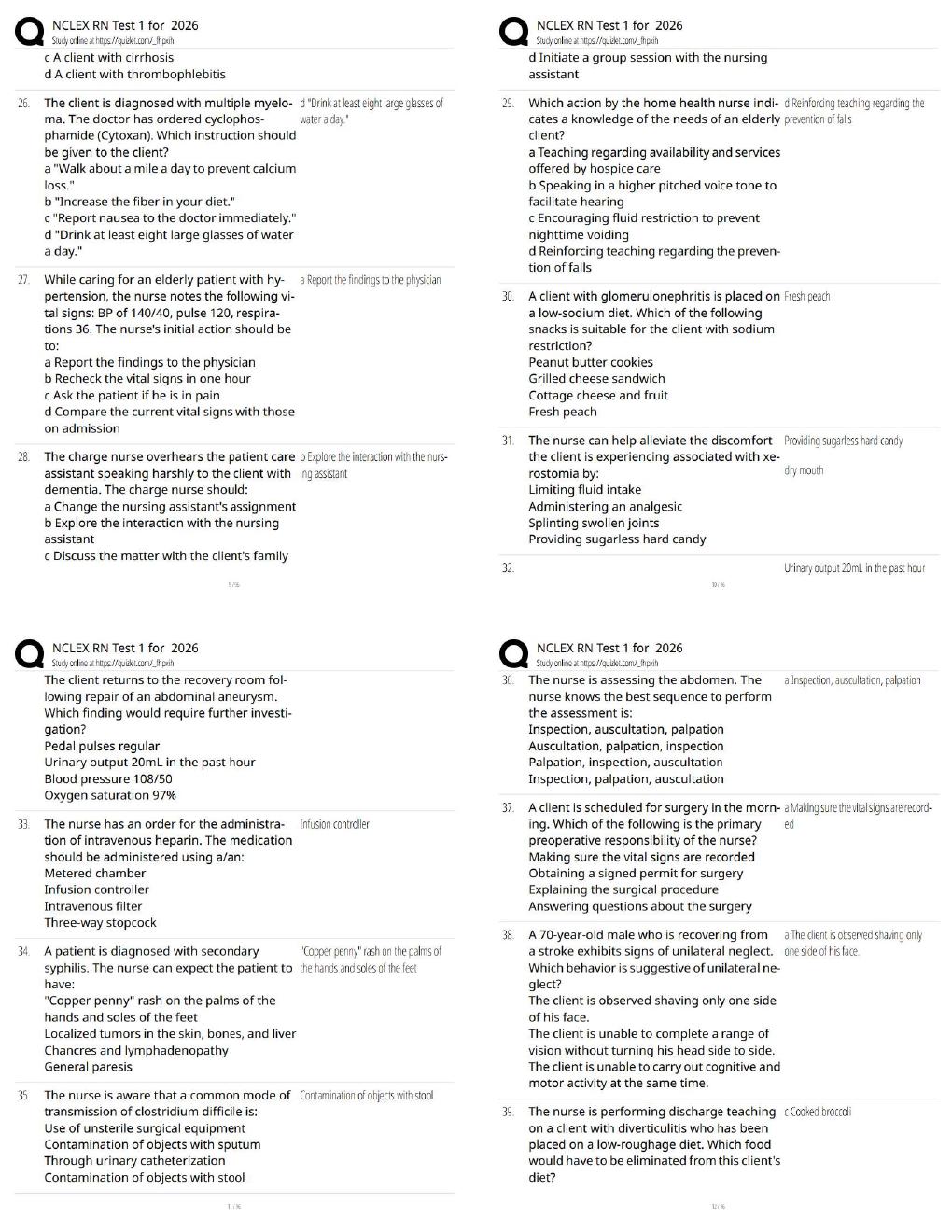 Preview page 3 of NCLEX RN Test 1 for 2026 / New Version / Exam Prep Resource