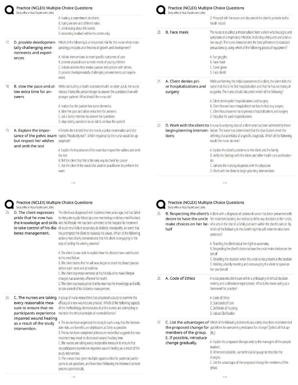 Preview page 2 of Practice (NCLEX) Multiple / New Version / Exam Prep Resource