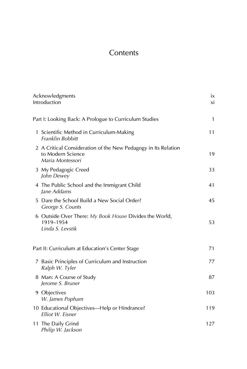 Preview page 5 of The Curriculum Studies Reader 6th Edition By David Flinders, Stephen Thornton ISBN: 9780367648398